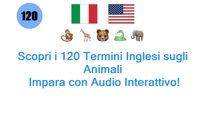 Scopri i 120 Termini Inglesi sugli Animali: Impara con Audio Interattivo!